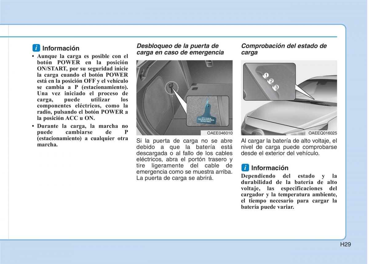 Hyundai Ioniq Electric manual del propietario / page 36