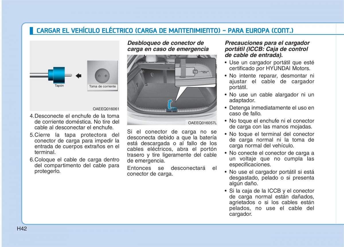 Hyundai Ioniq Electric manual del propietario / page 49