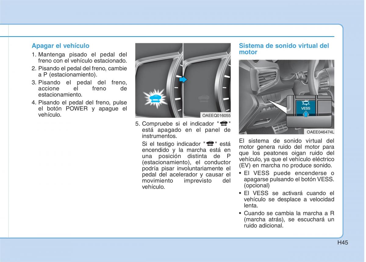 Hyundai Ioniq Electric manual del propietario / page 52