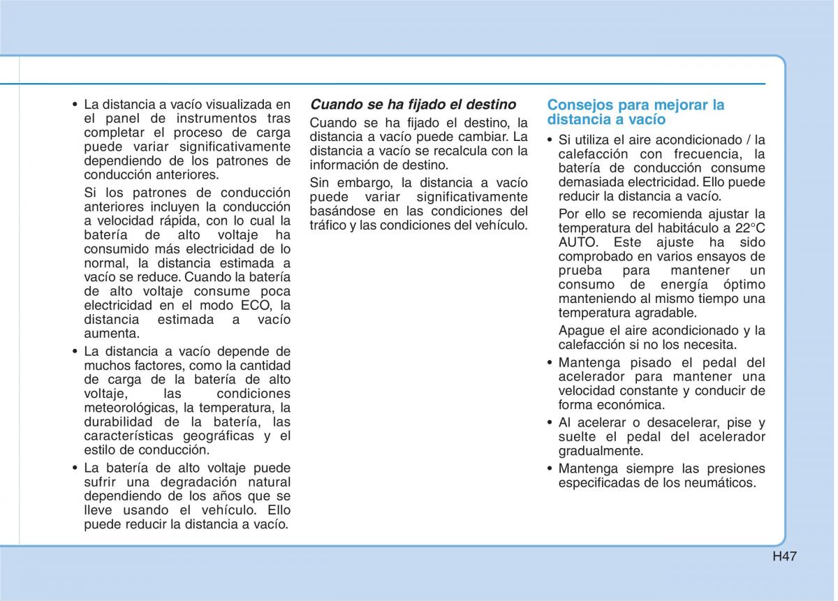 Hyundai Ioniq Electric manual del propietario / page 54