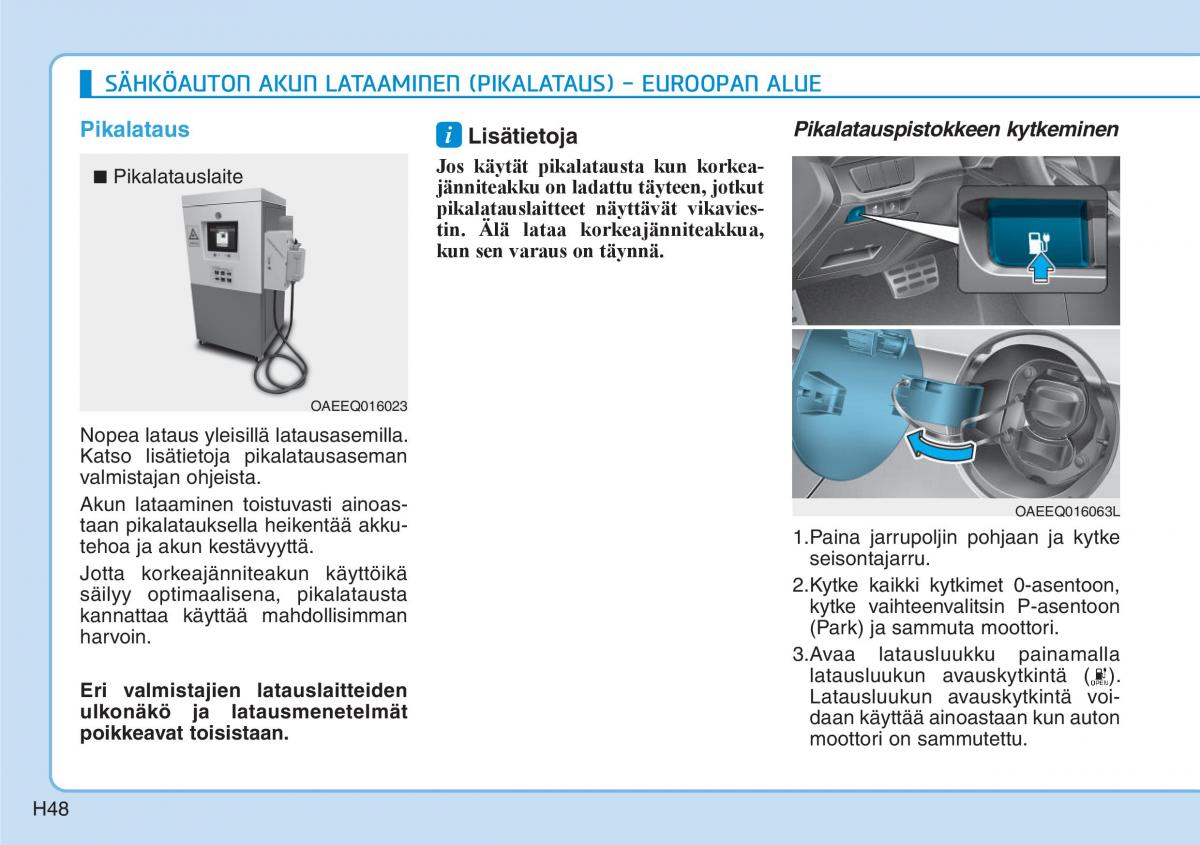 Hyundai Ioniq Electric omistajan kasikirja / page 55