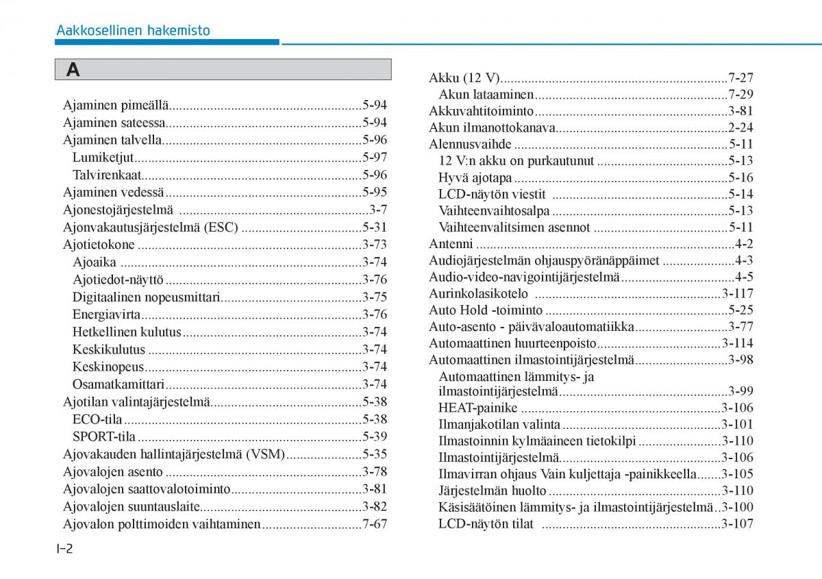 Hyundai Ioniq Electric omistajan kasikirja / page 554