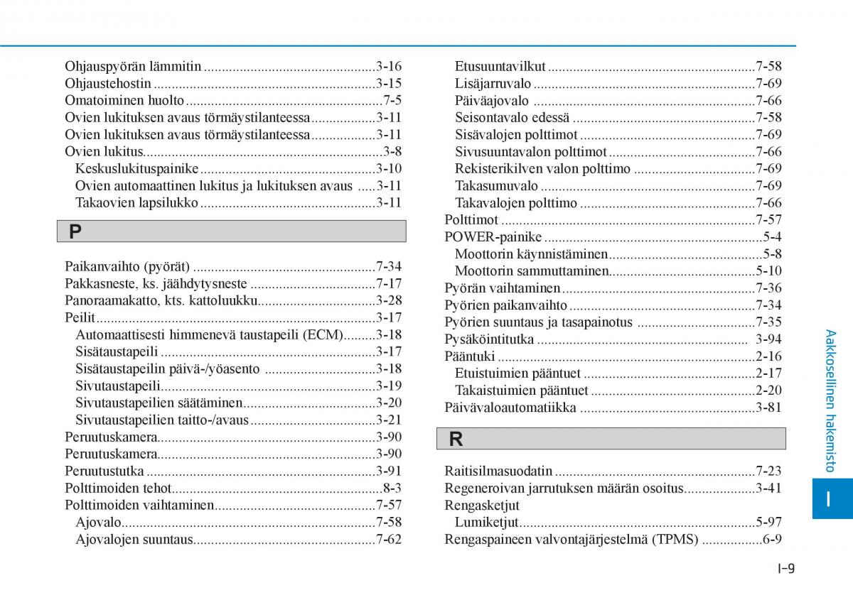 Hyundai Ioniq Electric omistajan kasikirja / page 561