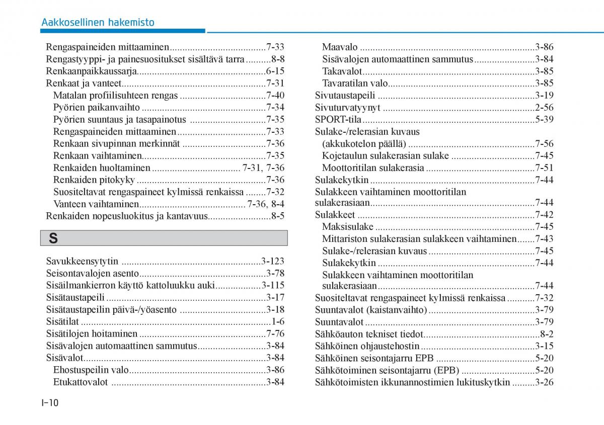 Hyundai Ioniq Electric omistajan kasikirja / page 562