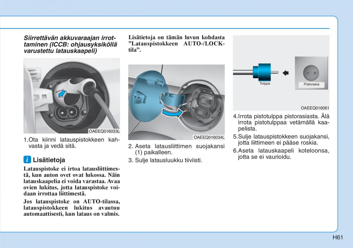 Hyundai Ioniq Electric omistajan kasikirja / page 68