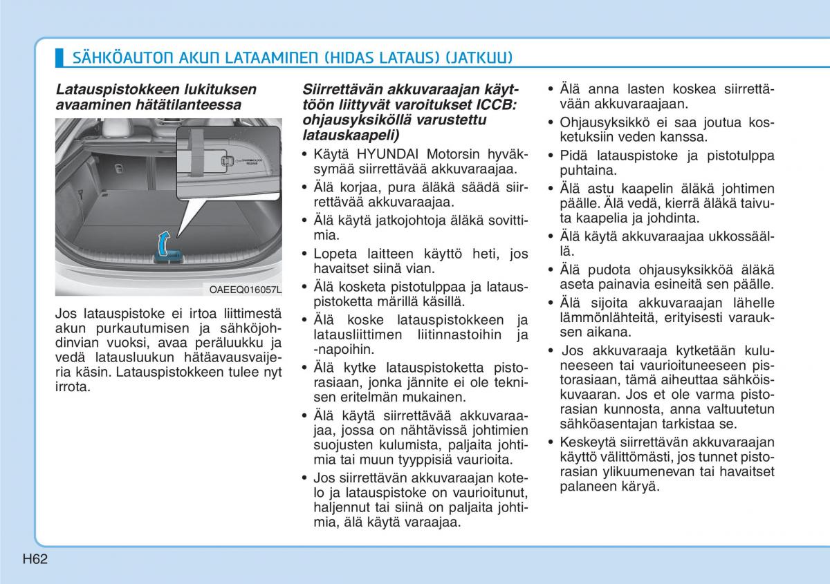 Hyundai Ioniq Electric omistajan kasikirja / page 69