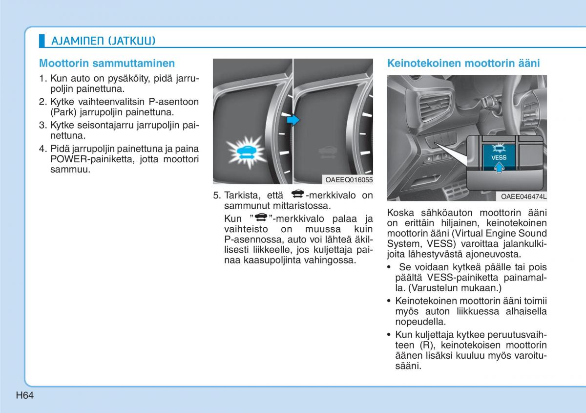 Hyundai Ioniq Electric omistajan kasikirja / page 71