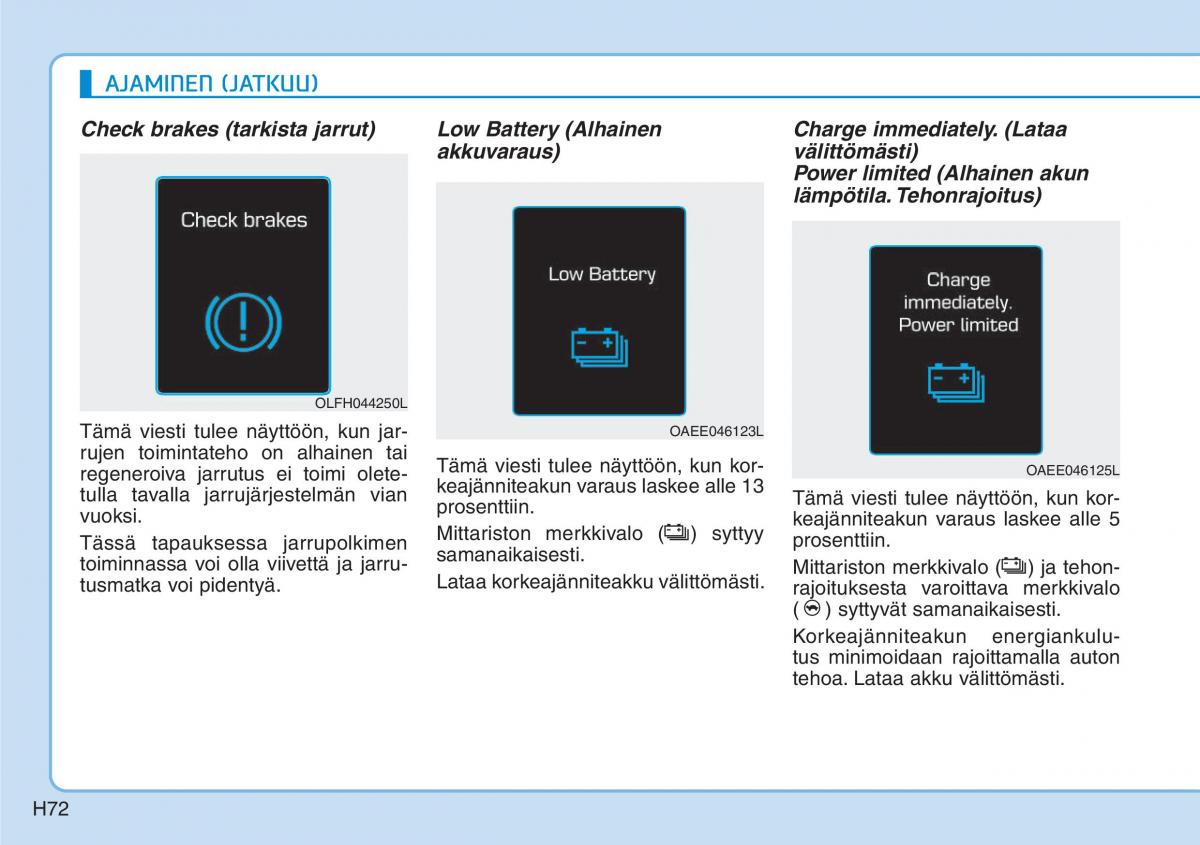 Hyundai Ioniq Electric omistajan kasikirja / page 79