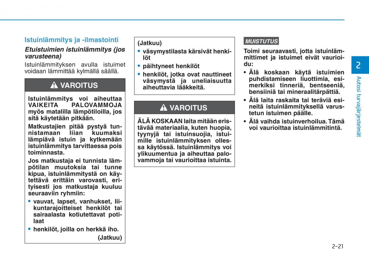 Hyundai Ioniq Electric omistajan kasikirja / page 119