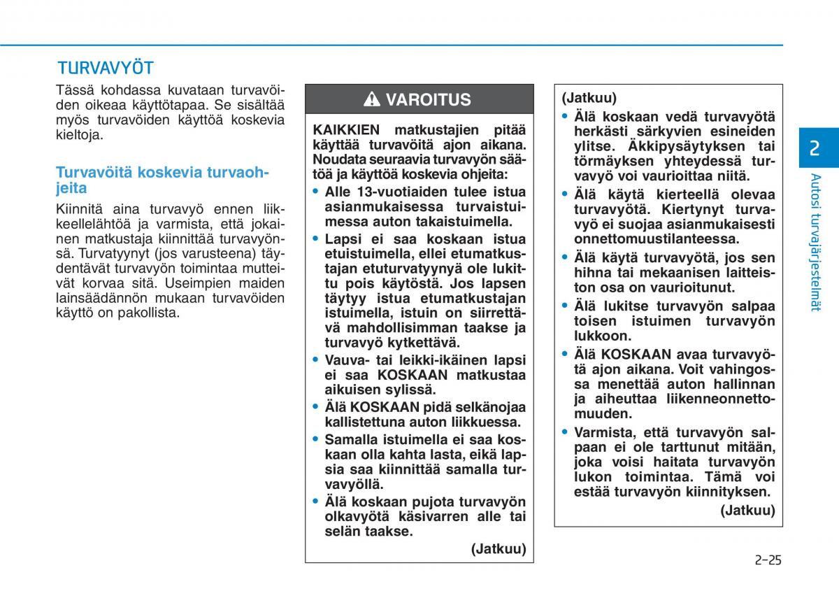 Hyundai Ioniq Electric omistajan kasikirja / page 123