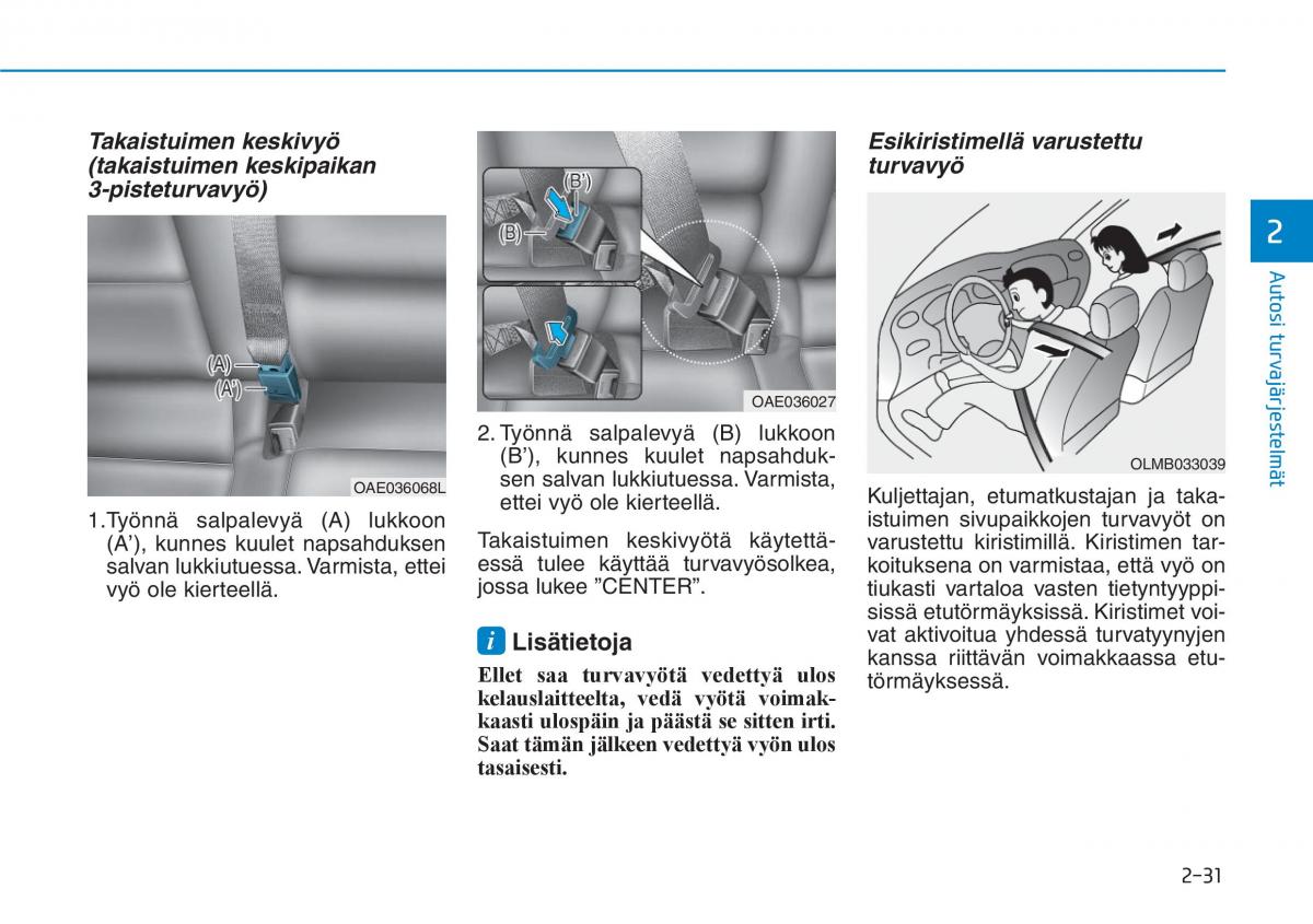 Hyundai Ioniq Electric omistajan kasikirja / page 129