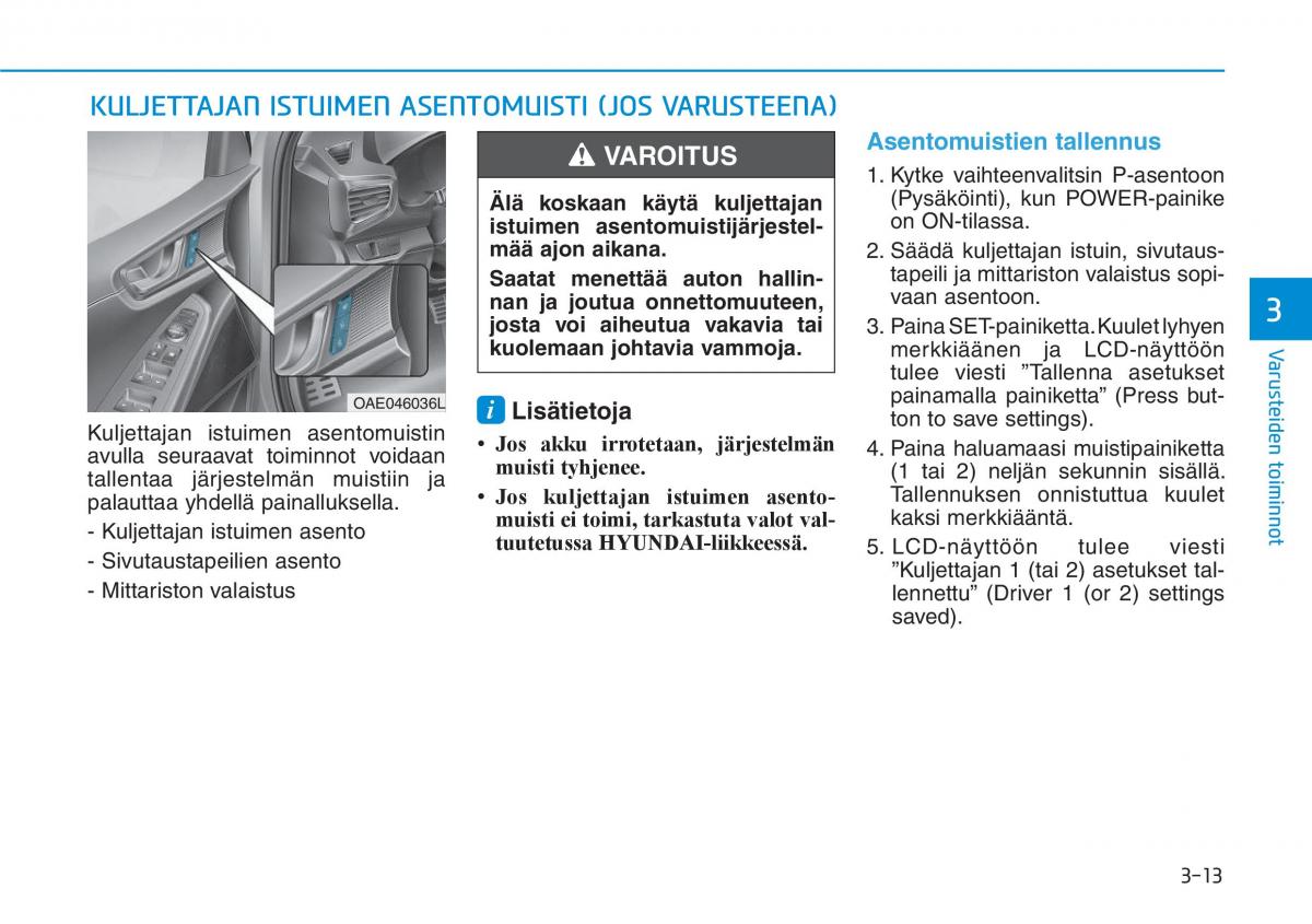 Hyundai Ioniq Electric omistajan kasikirja / page 182