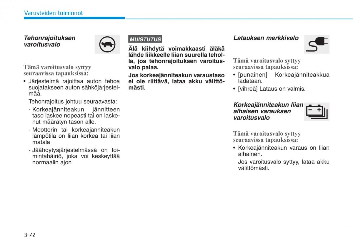 Hyundai Ioniq Electric omistajan kasikirja / page 211