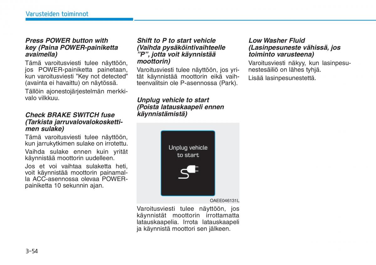 Hyundai Ioniq Electric omistajan kasikirja / page 223