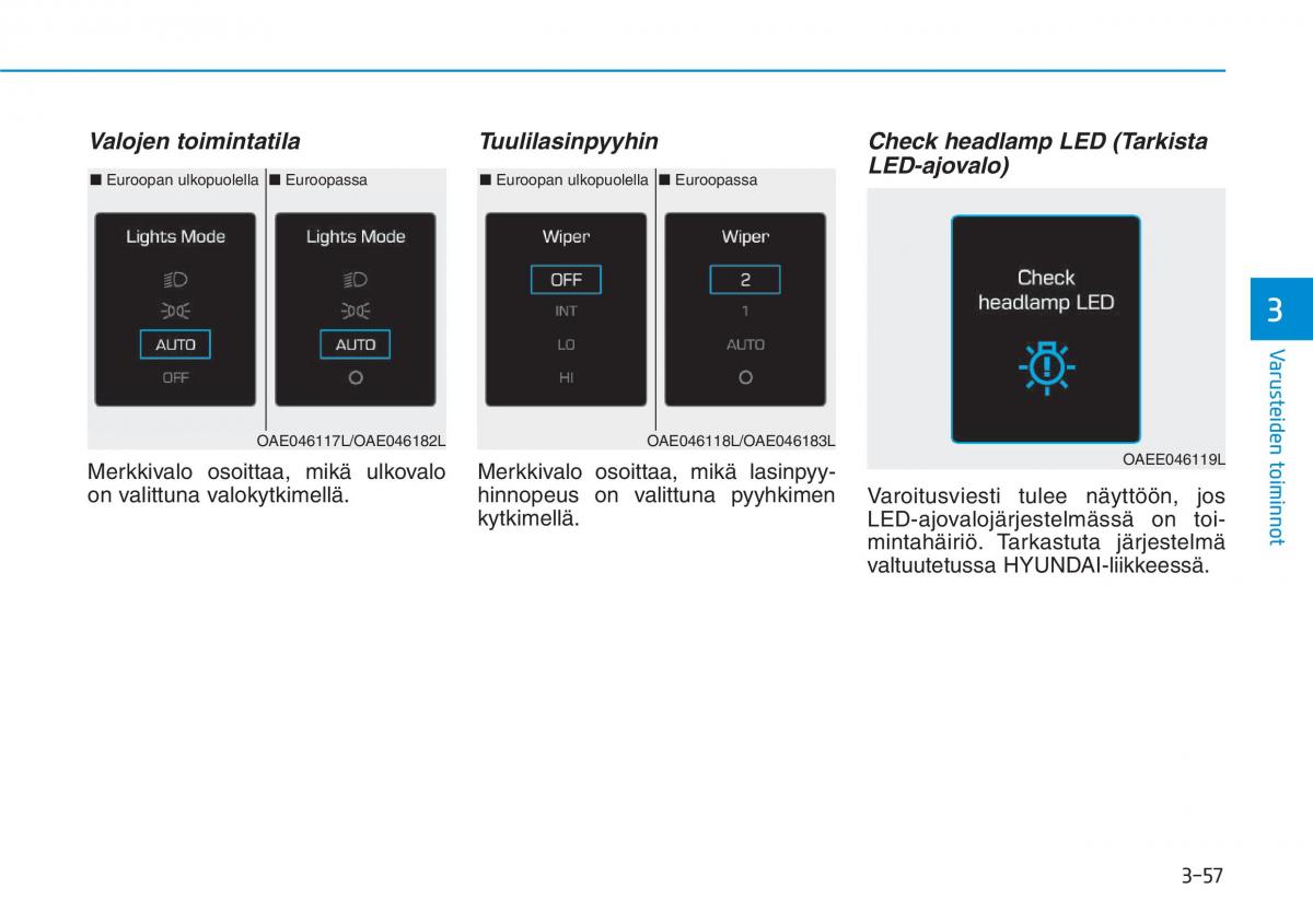 Hyundai Ioniq Electric omistajan kasikirja / page 226