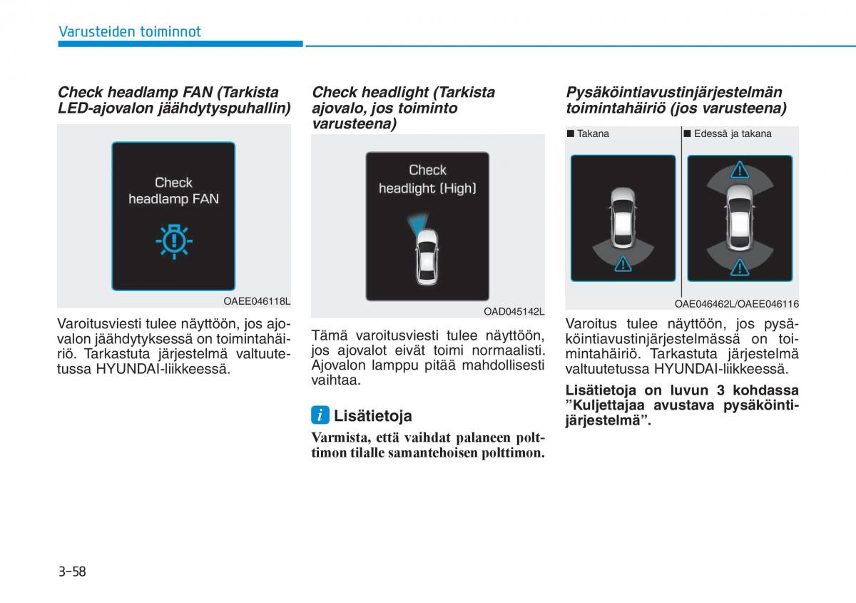 Hyundai Ioniq Electric omistajan kasikirja / page 227