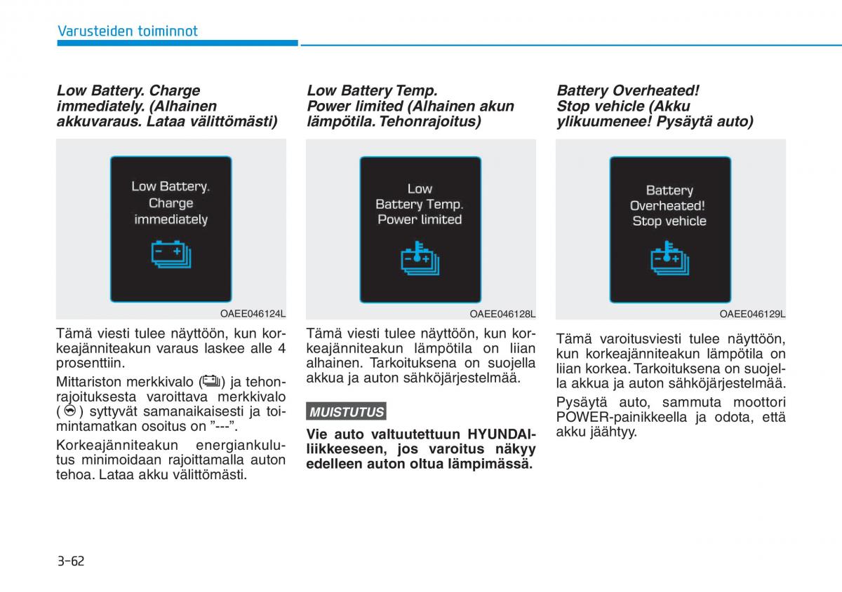 Hyundai Ioniq Electric omistajan kasikirja / page 231