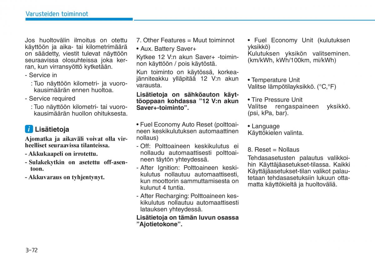 Hyundai Ioniq Electric omistajan kasikirja / page 241