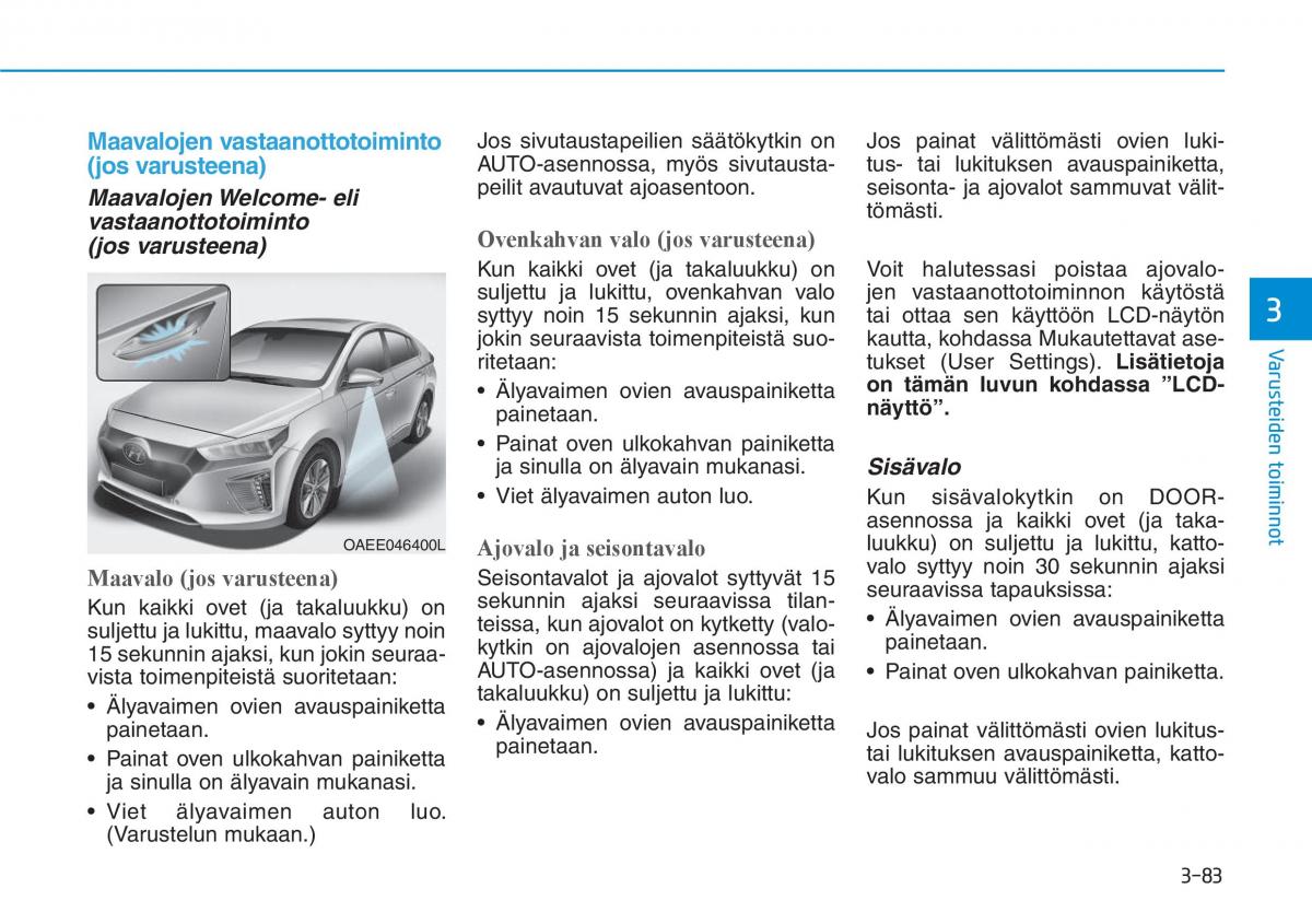 Hyundai Ioniq Electric omistajan kasikirja / page 252