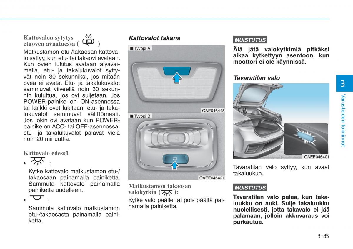 Hyundai Ioniq Electric omistajan kasikirja / page 254