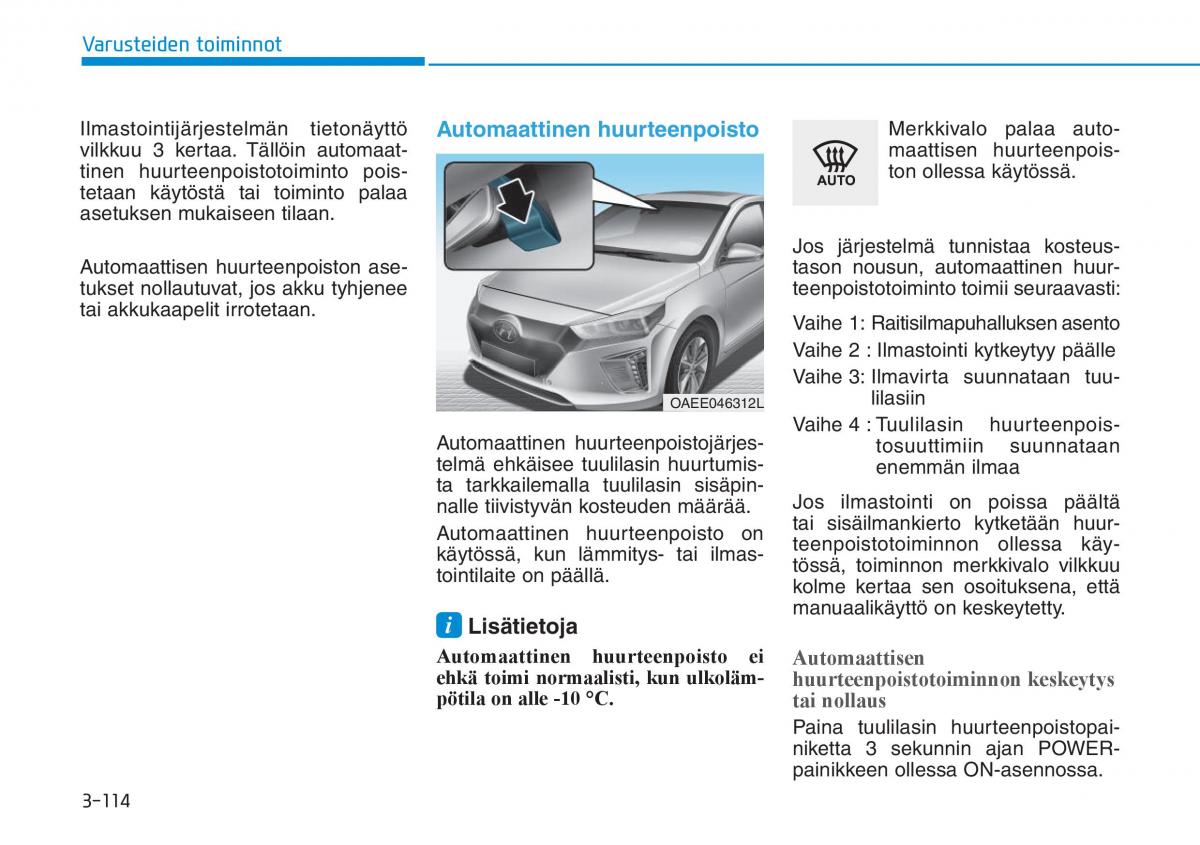 Hyundai Ioniq Electric omistajan kasikirja / page 283