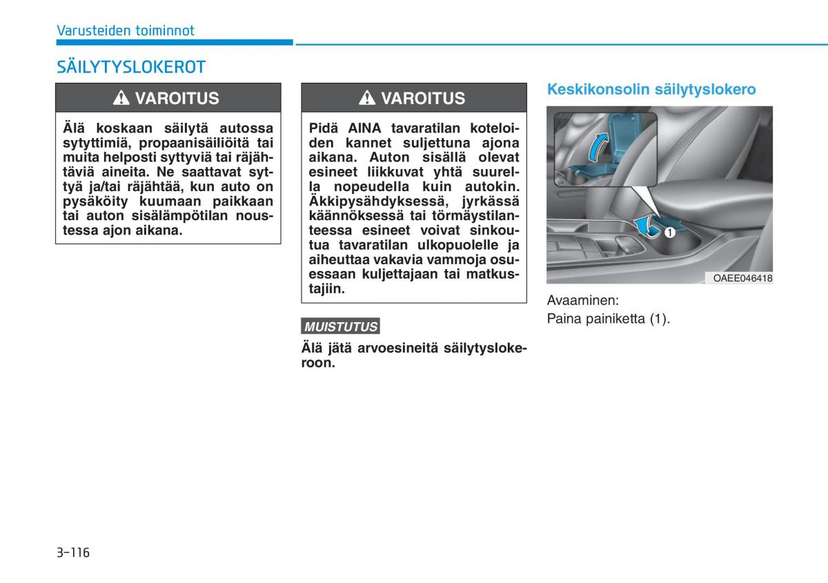 Hyundai Ioniq Electric omistajan kasikirja / page 285