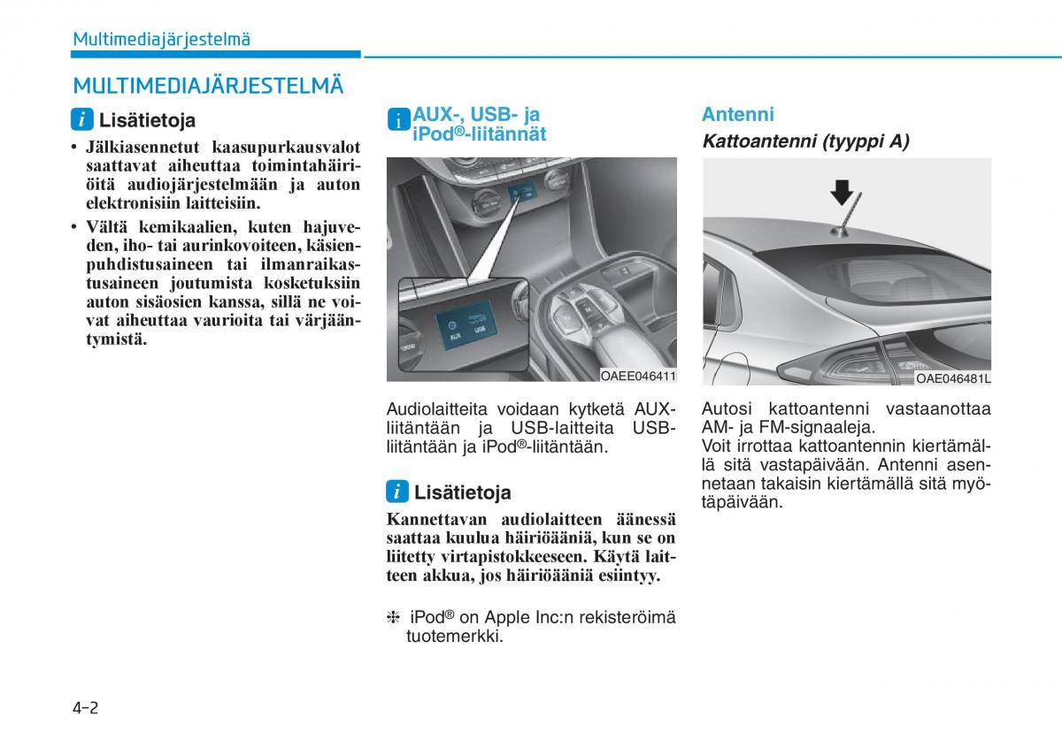 Hyundai Ioniq Electric omistajan kasikirja / page 298