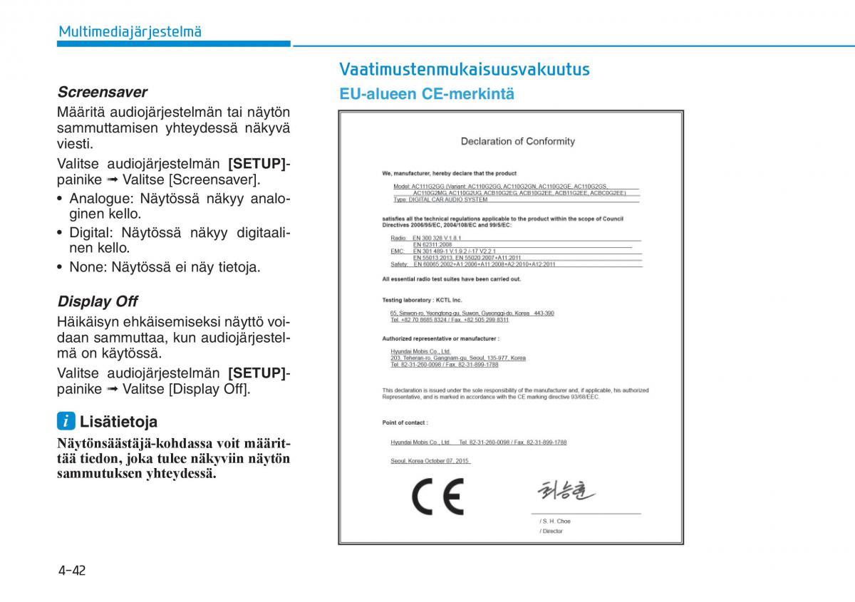 Hyundai Ioniq Electric omistajan kasikirja / page 338