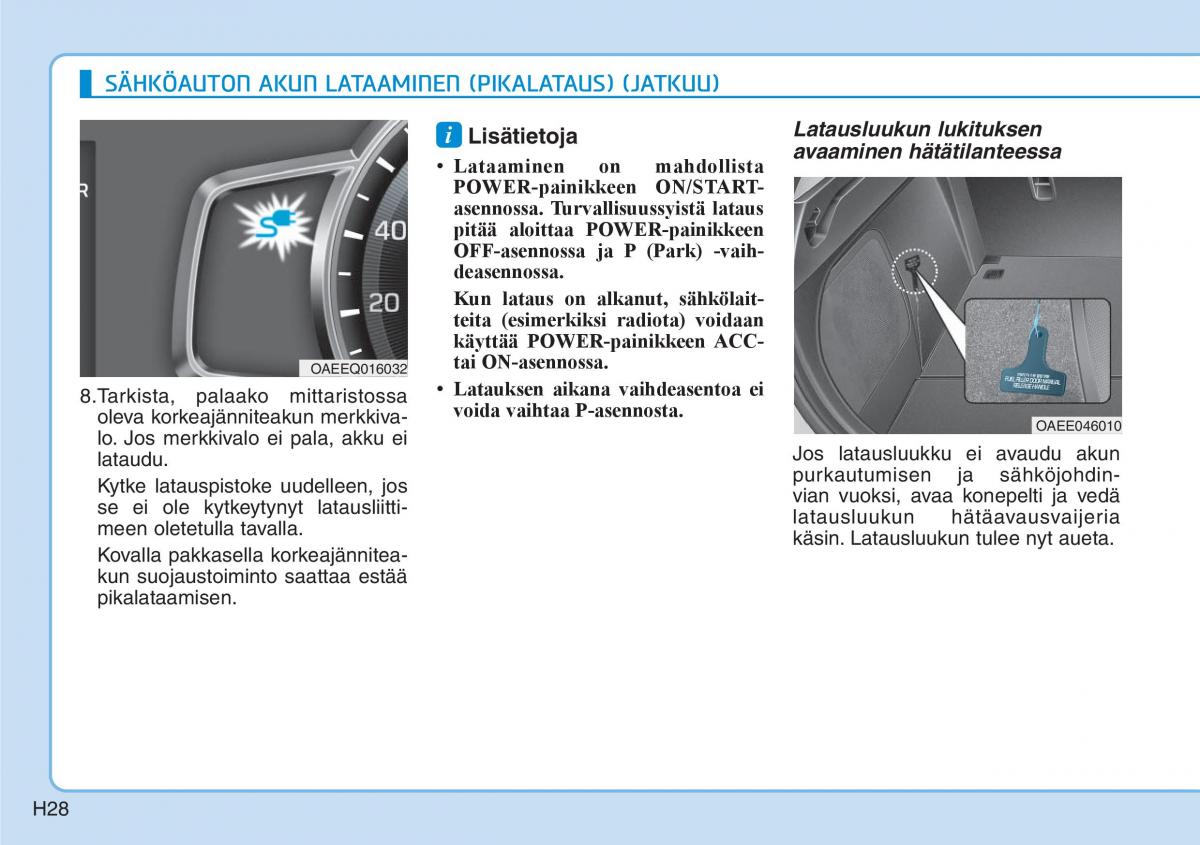 Hyundai Ioniq Electric omistajan kasikirja / page 35