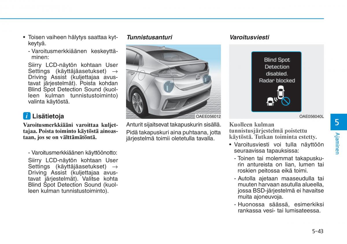 Hyundai Ioniq Electric omistajan kasikirja / page 382