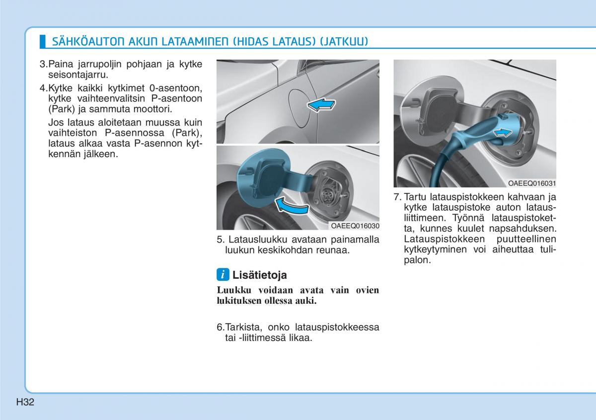 Hyundai Ioniq Electric omistajan kasikirja / page 39