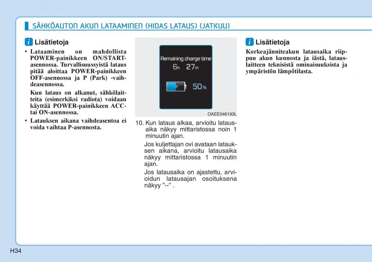 Hyundai Ioniq Electric omistajan kasikirja / page 41