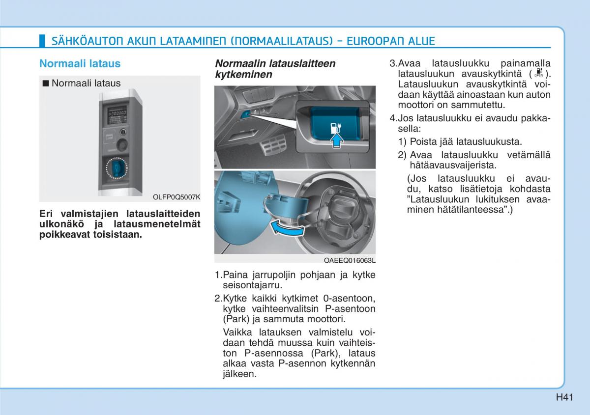 Hyundai Ioniq Electric omistajan kasikirja / page 48