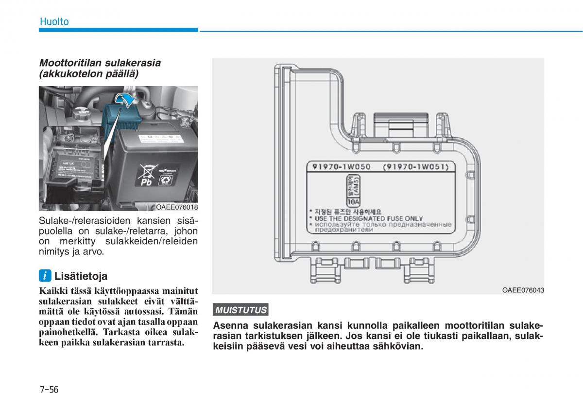 Hyundai Ioniq Electric omistajan kasikirja / page 522