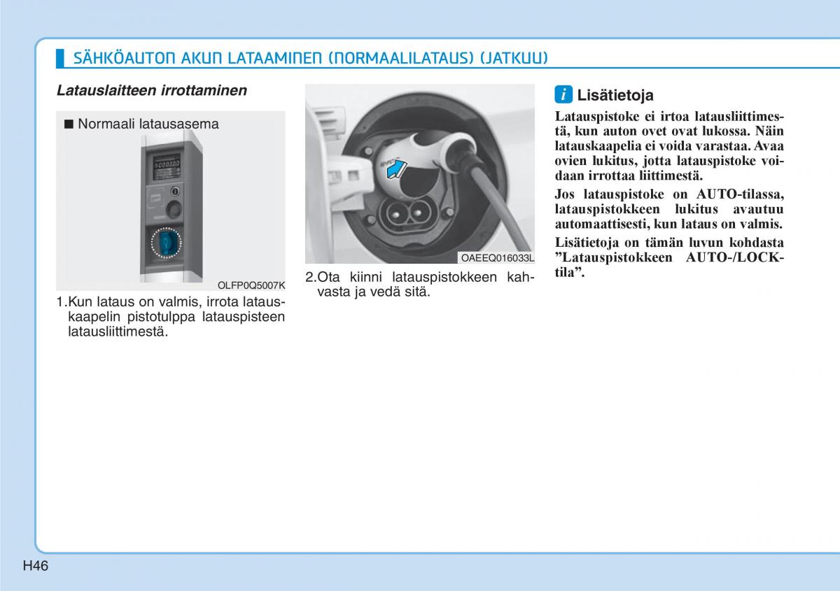 Hyundai Ioniq Electric omistajan kasikirja / page 53