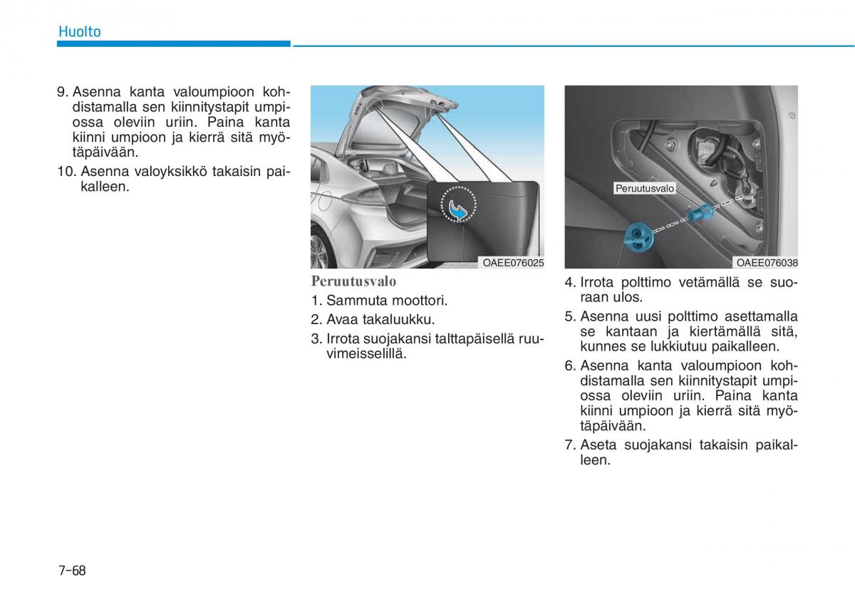 Hyundai Ioniq Electric omistajan kasikirja / page 534