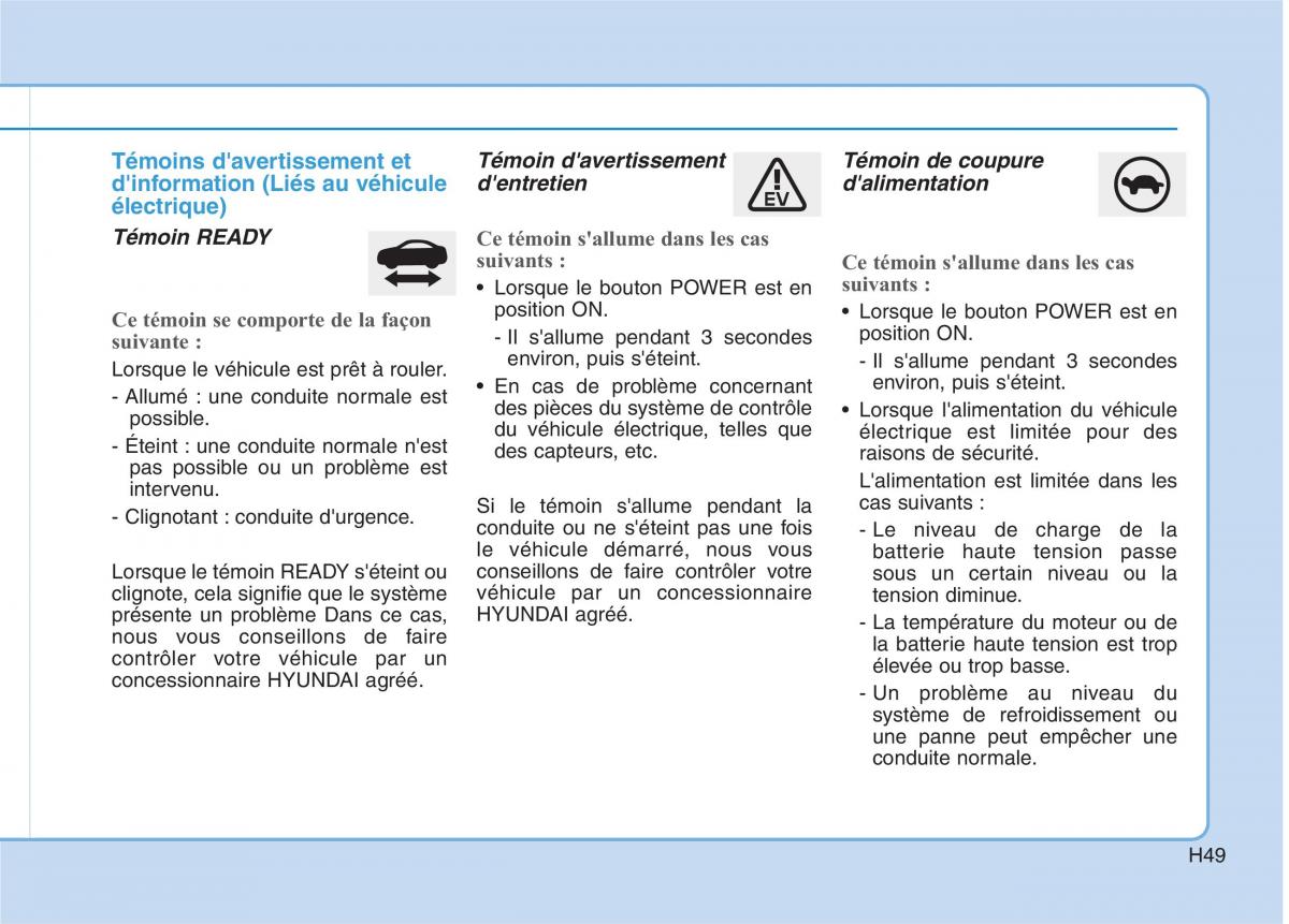 Hyundai Ioniq Electric manuel du proprietaire / page 58