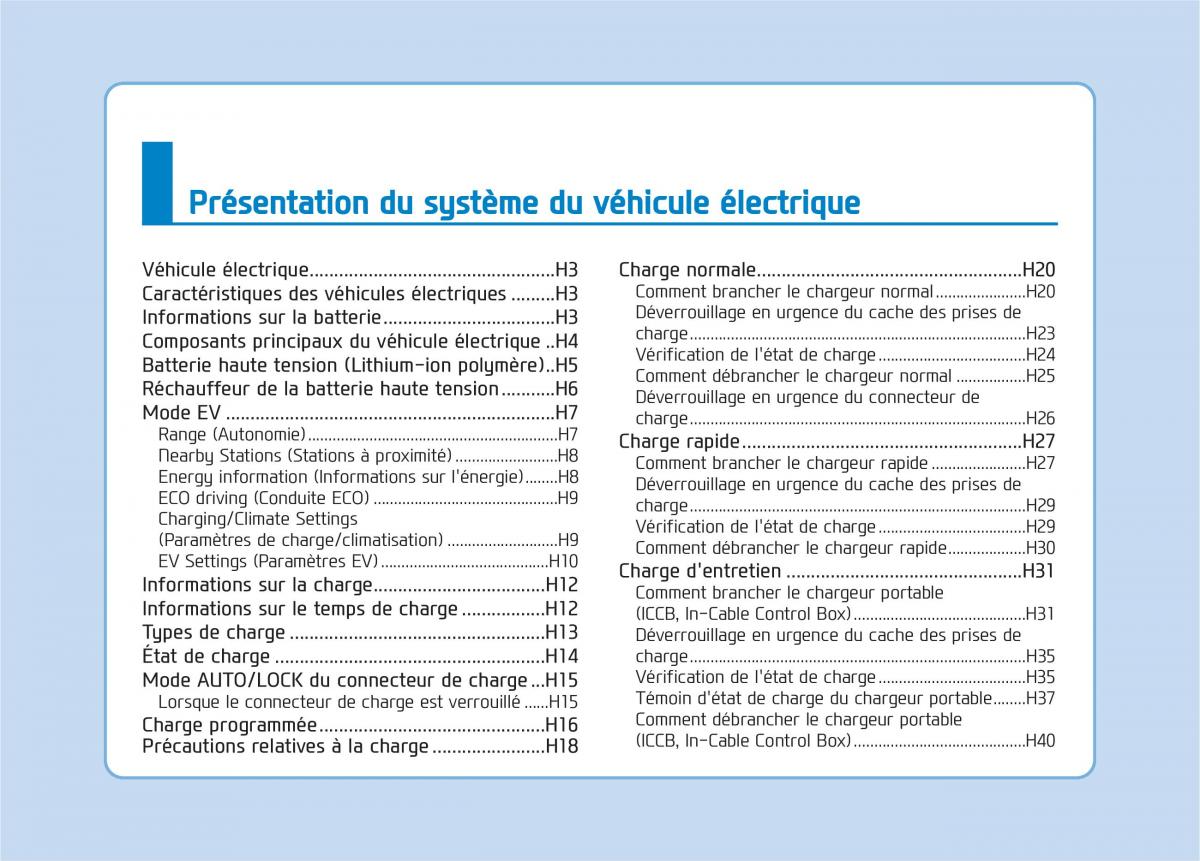 Hyundai Ioniq Electric manuel du proprietaire / page 10