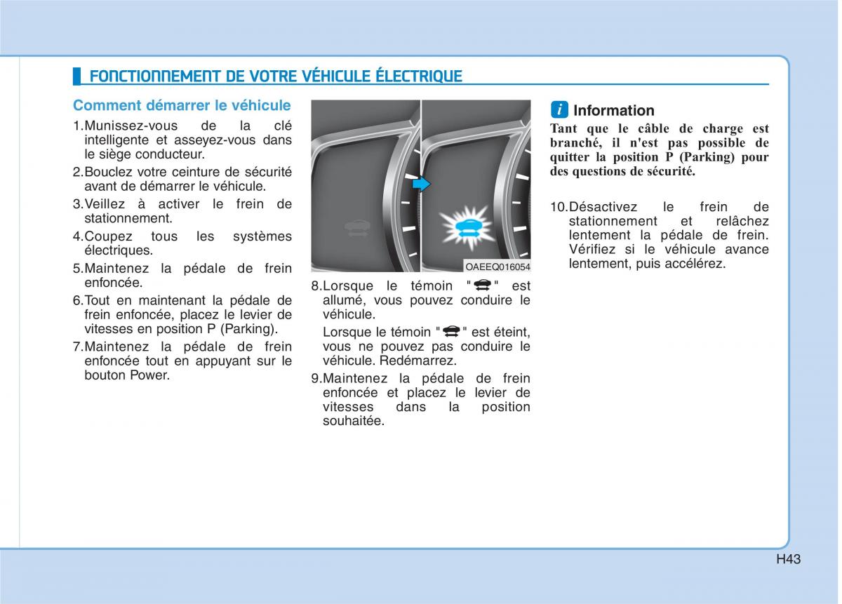 Hyundai Ioniq Electric manuel du proprietaire / page 52