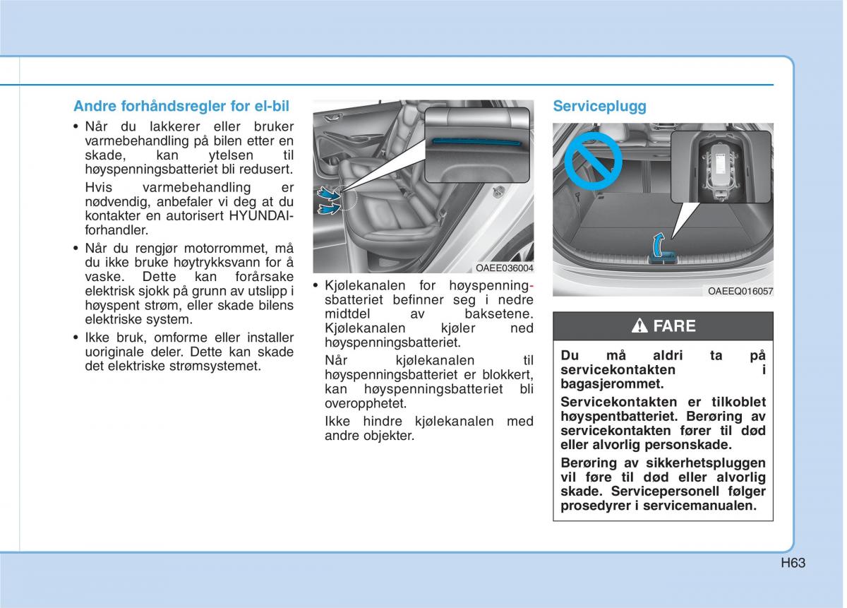 Hyundai Ioniq Electric bruksanvisningen / page 70