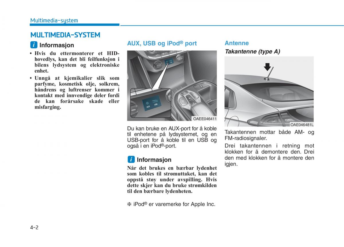 Hyundai Ioniq Electric bruksanvisningen / page 282