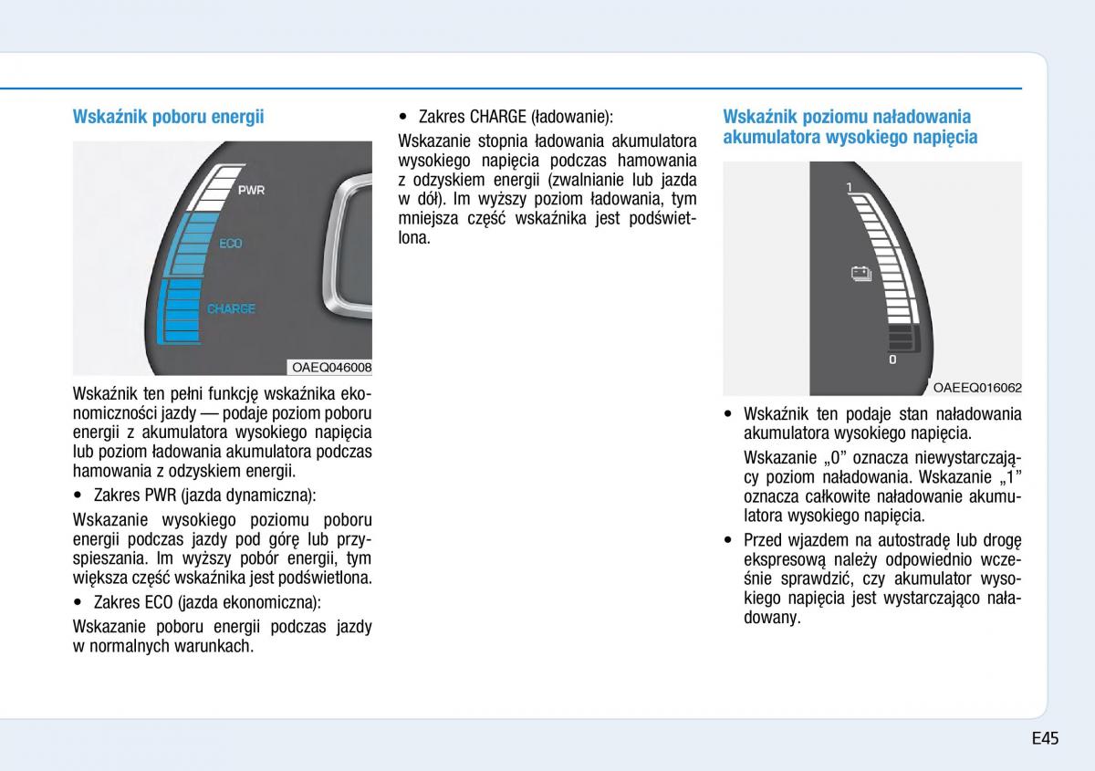 Hyundai Ioniq Electric instrukcja obslugi / page 53