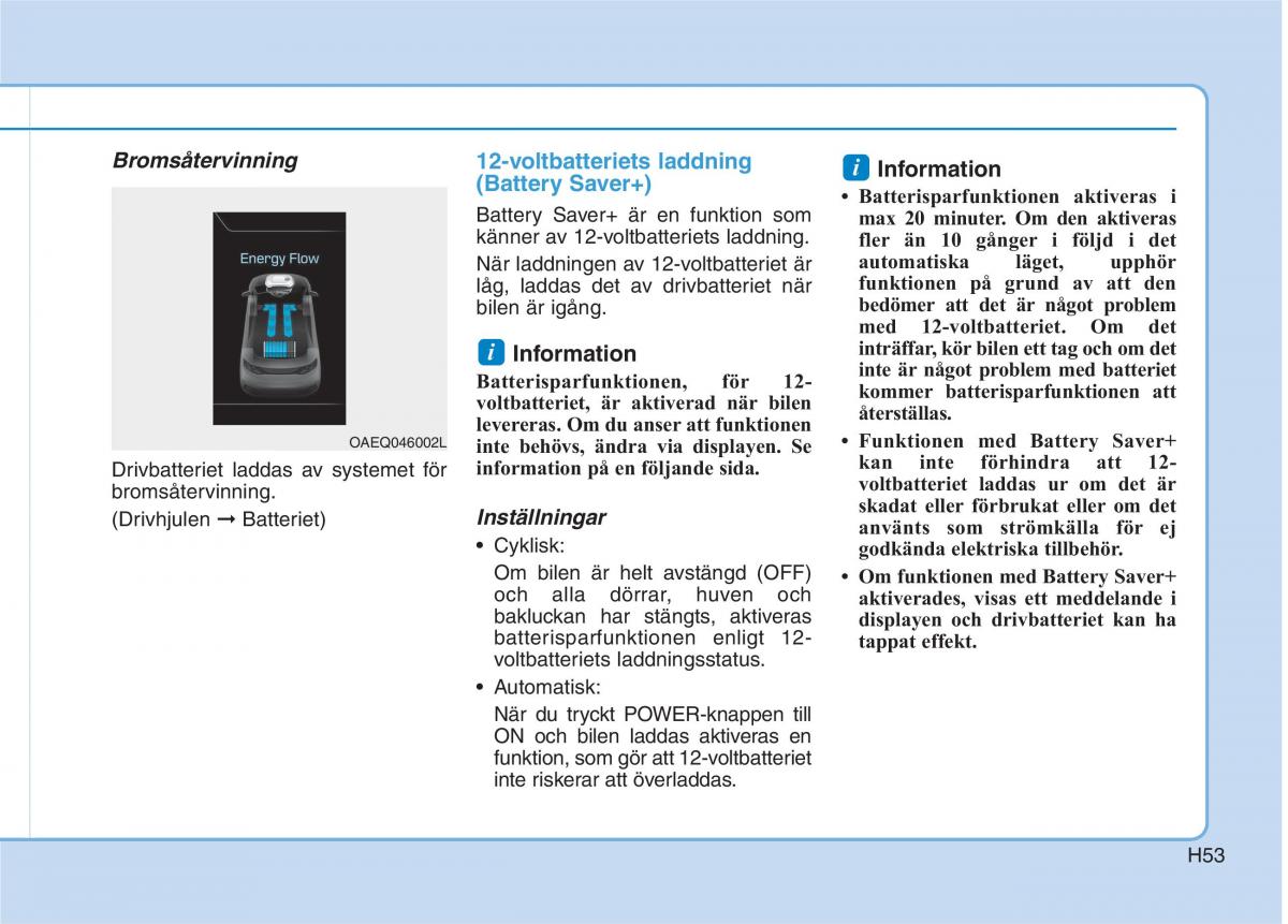 Hyundai Ioniq Electric instruktionsbok / page 60