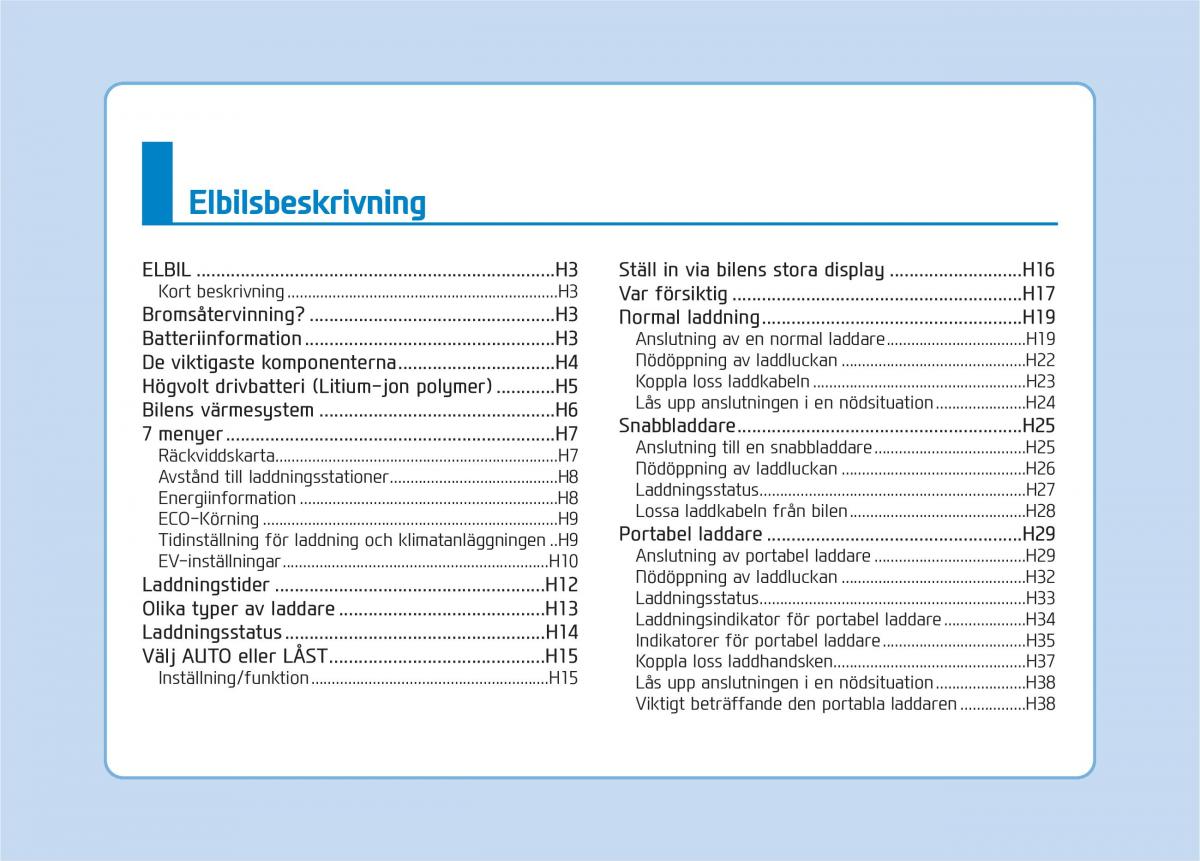 Hyundai Ioniq Electric instruktionsbok / page 8