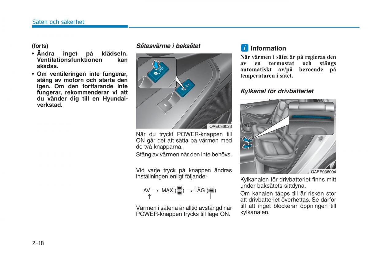 Hyundai Ioniq Electric instruktionsbok / page 88