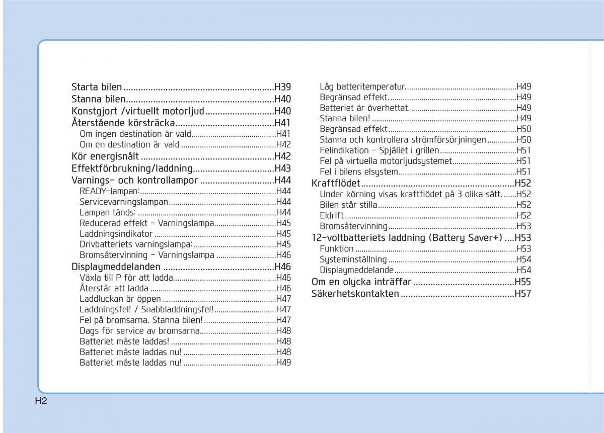 Hyundai Ioniq Electric instruktionsbok / page 9