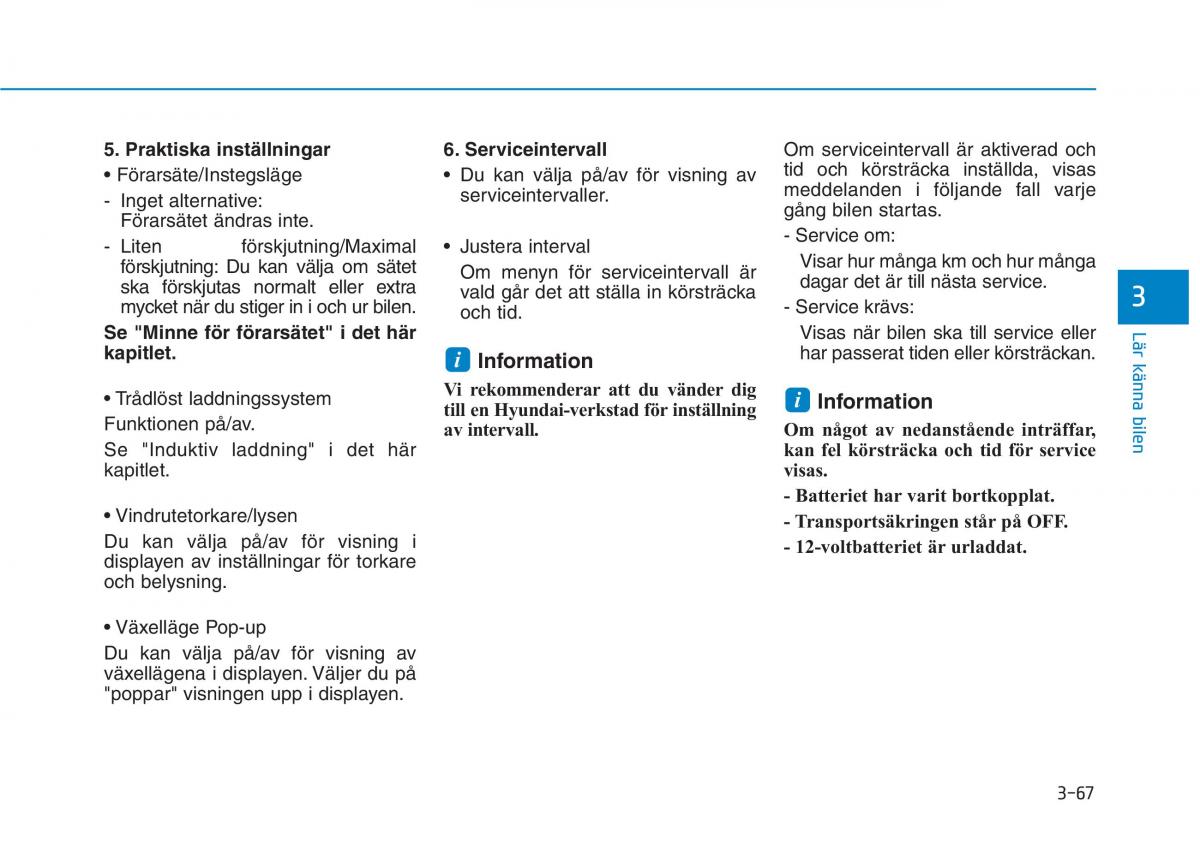 Hyundai Ioniq Electric instruktionsbok / page 191