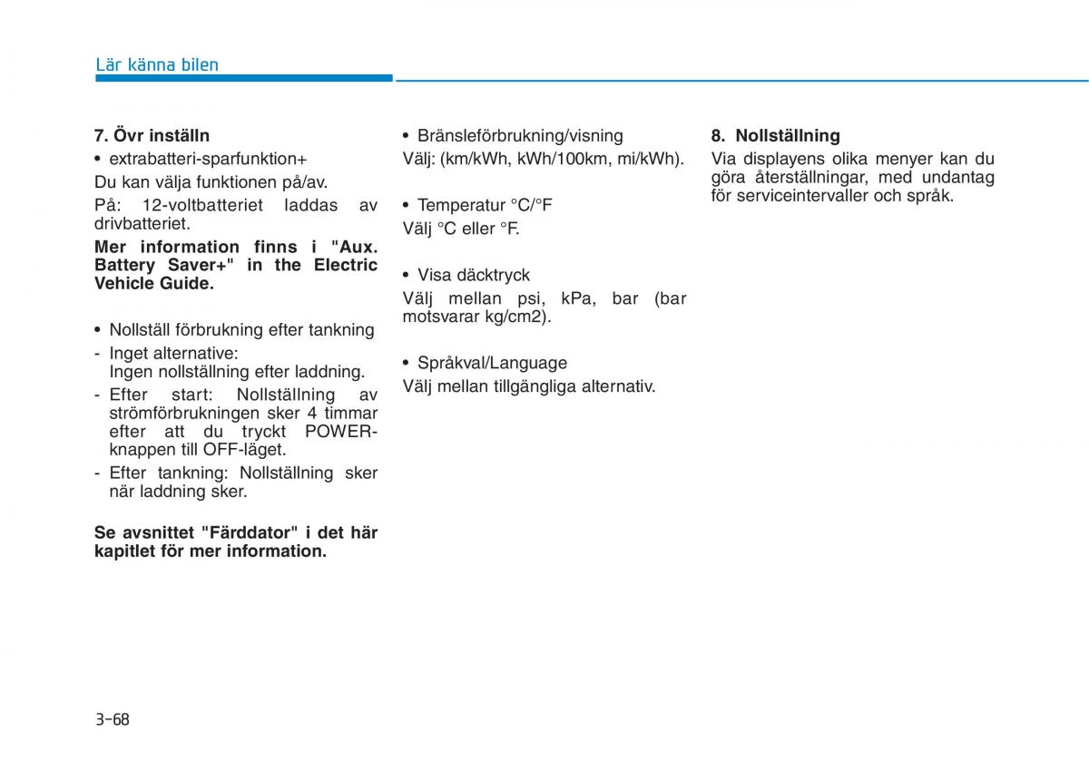 Hyundai Ioniq Electric instruktionsbok / page 192