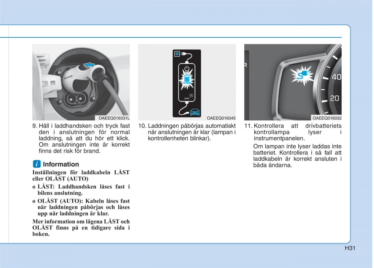 Hyundai Ioniq Electric instruktionsbok / page 38