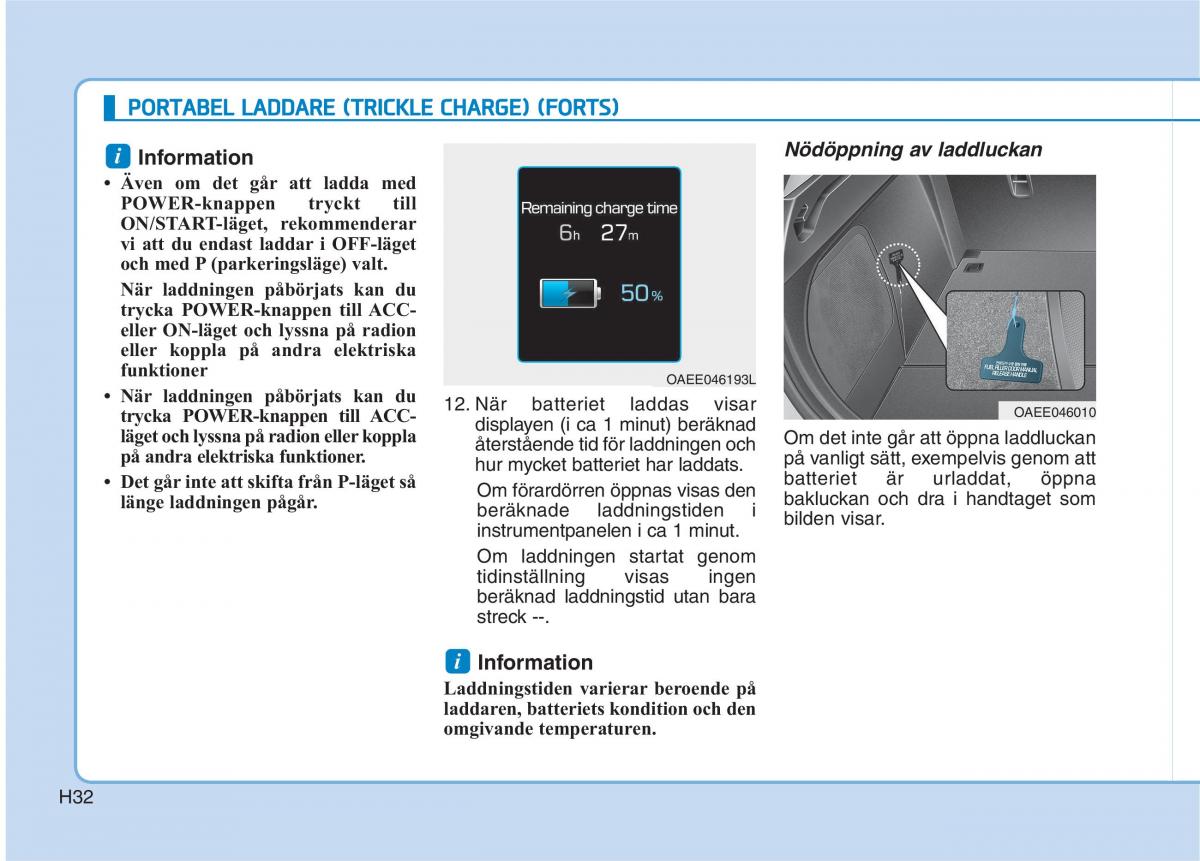 Hyundai Ioniq Electric instruktionsbok / page 39